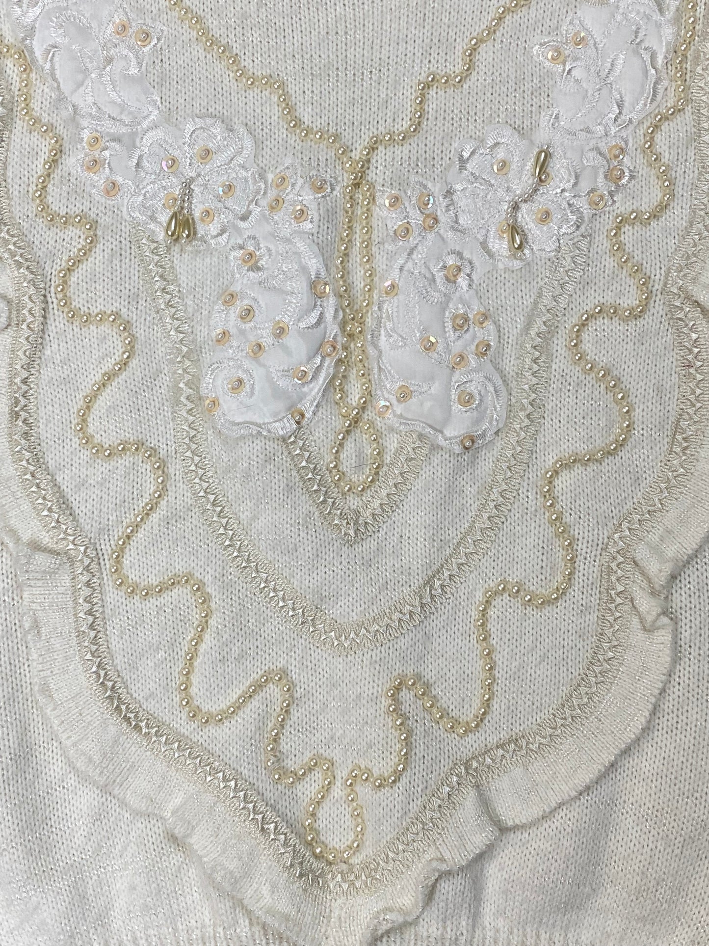 PEARL LACE CREAM SWEATER