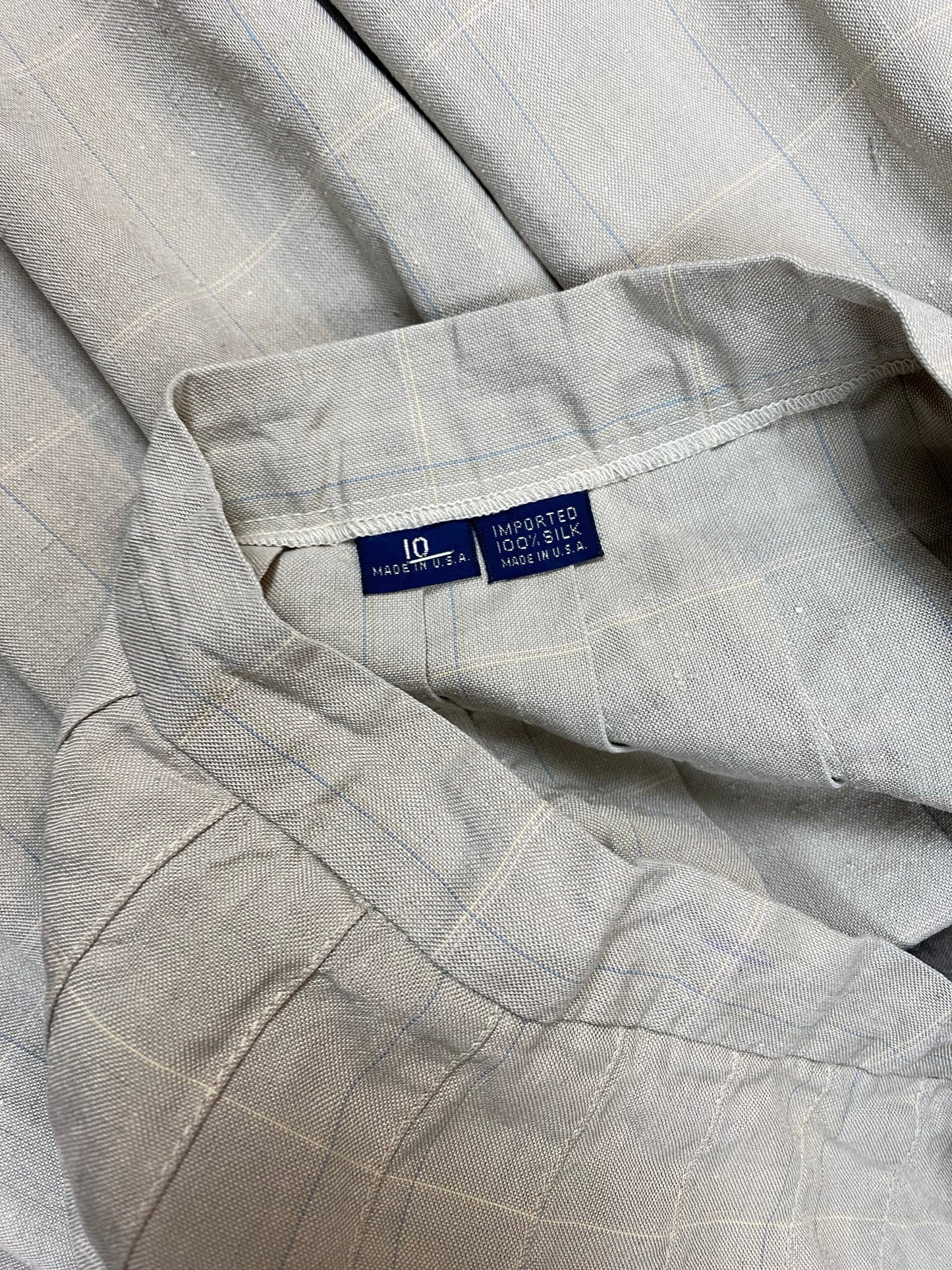 PLAID PLEATED SILK SKIRT SIZE 10