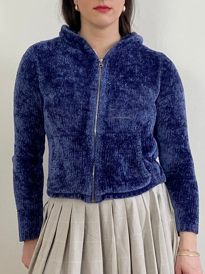 FUZZY PURPLE ZIP UP