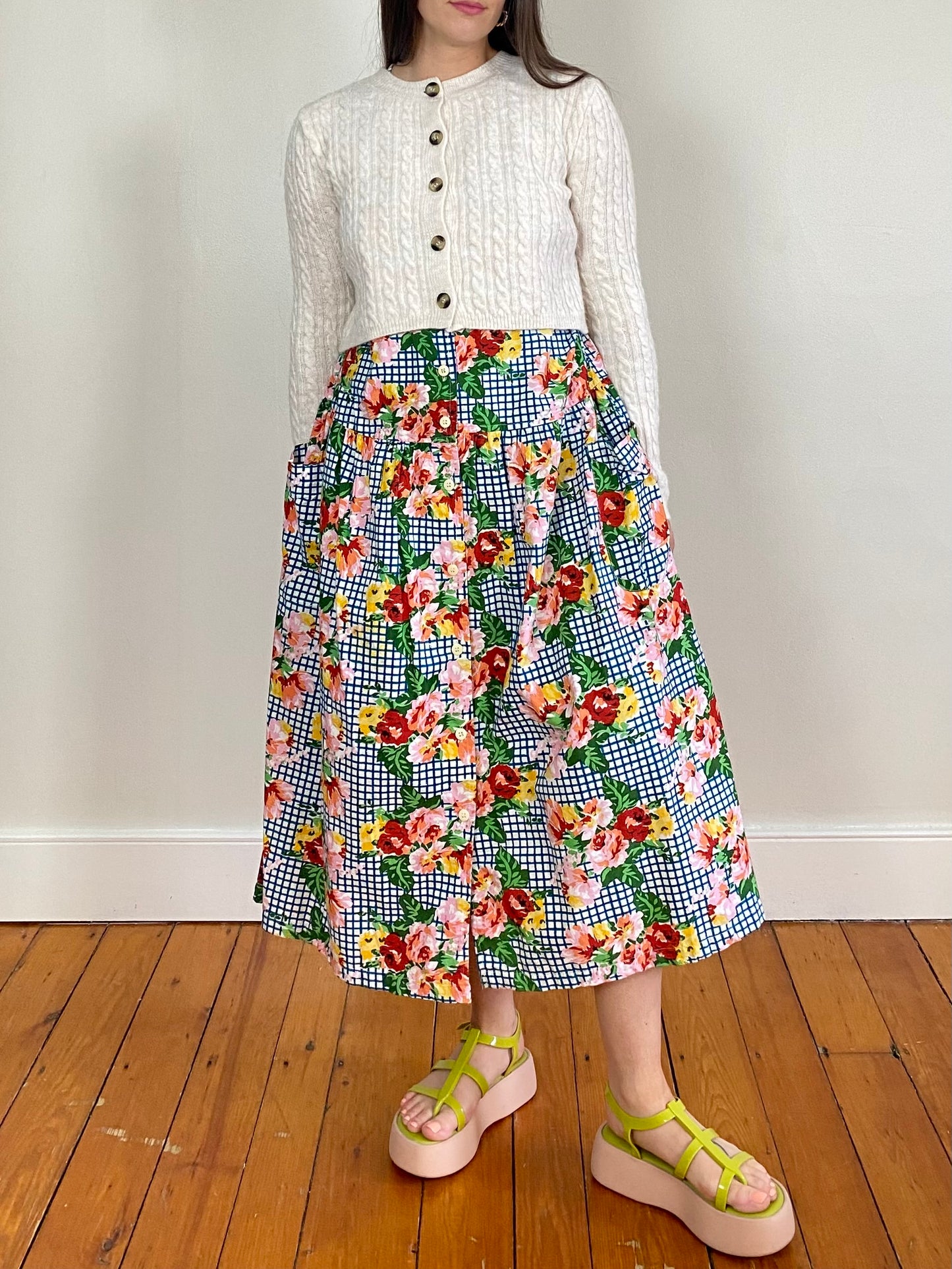 FLORAL DROP WAIST DRESS SIZE L