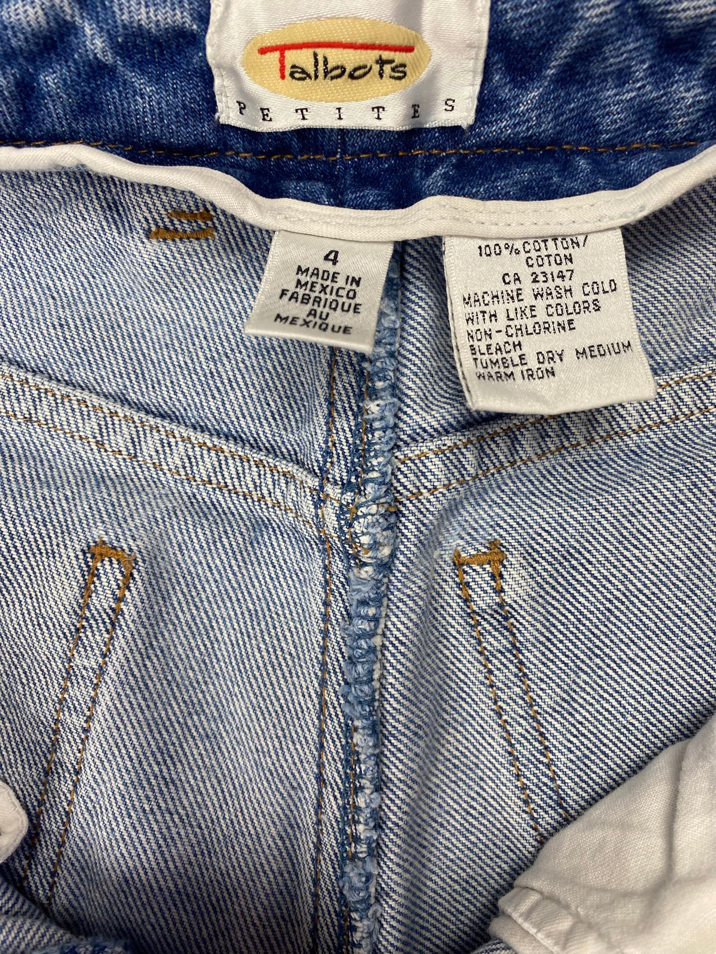 RAW HEM TALBOTS DENIM SIZE 4