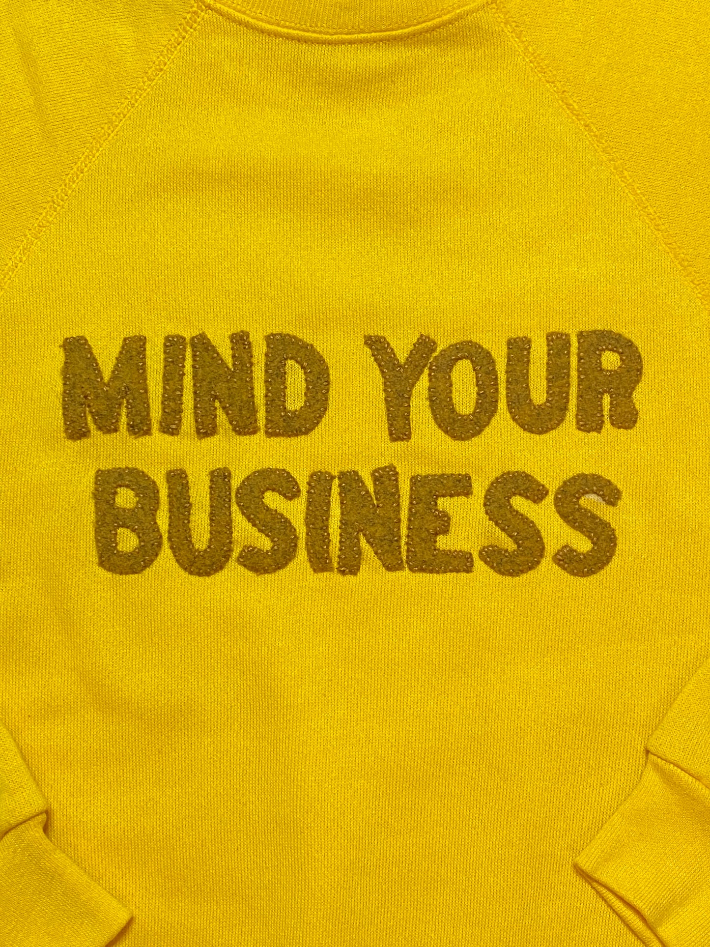 MIND YOUR BUSINESS YELLOW CREWNECK