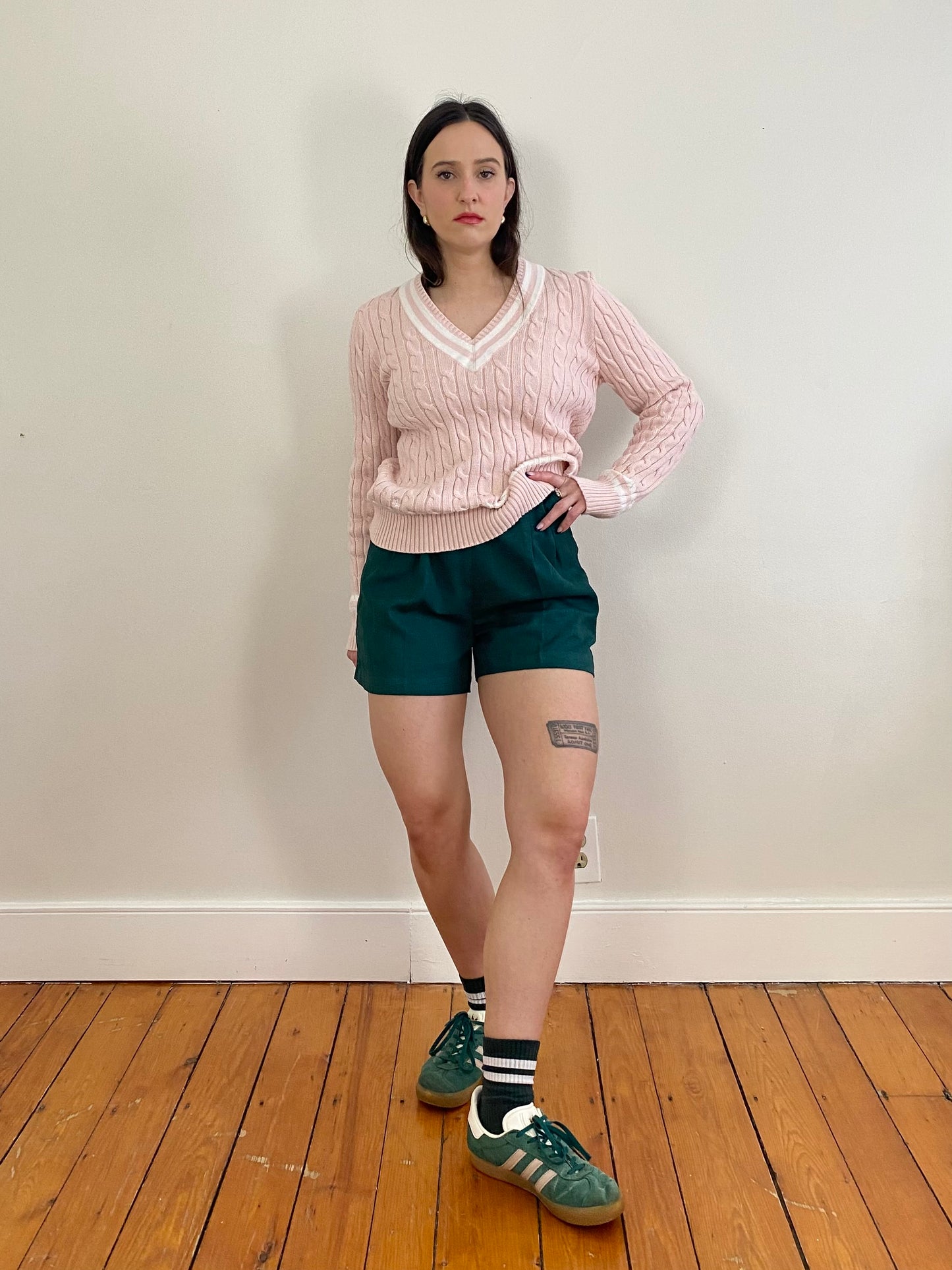 GREEN PLEATED SHORTS SIZE S/M