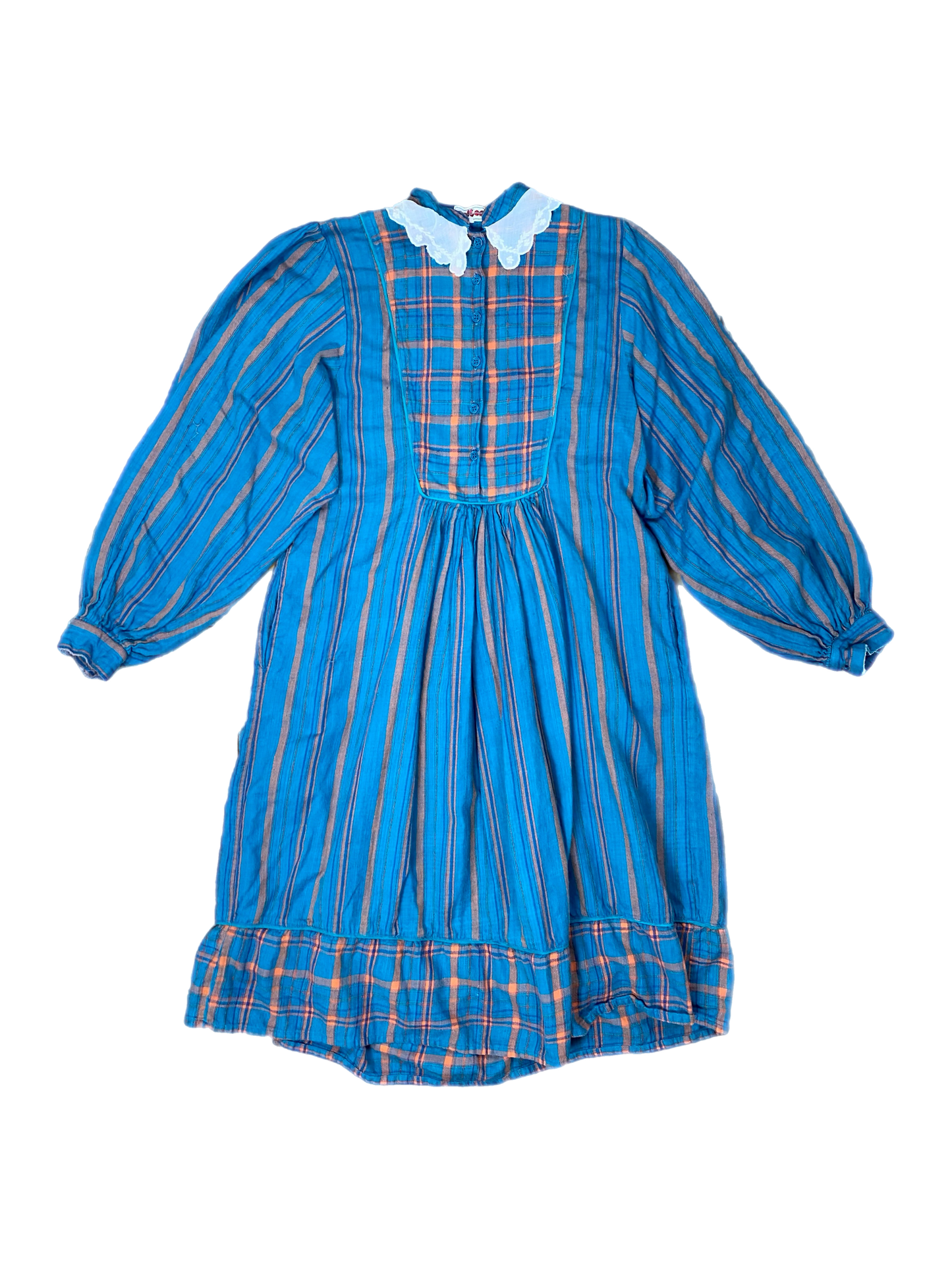 PLAID FLEECE PELTON DRESS SIZE S
