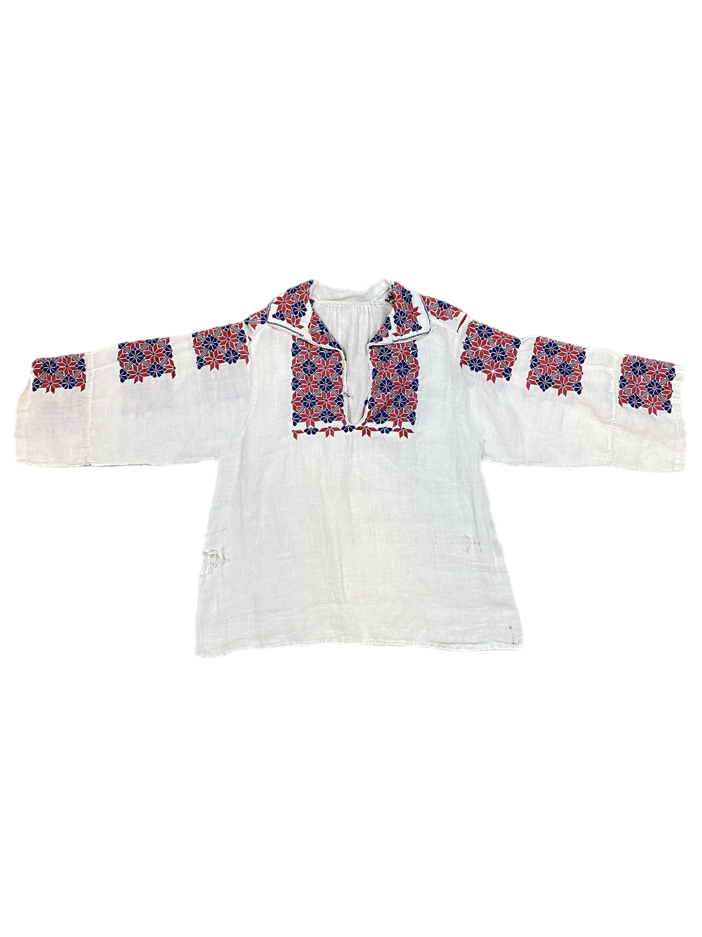 70S CROSS STITCH COTTON BLOUSE