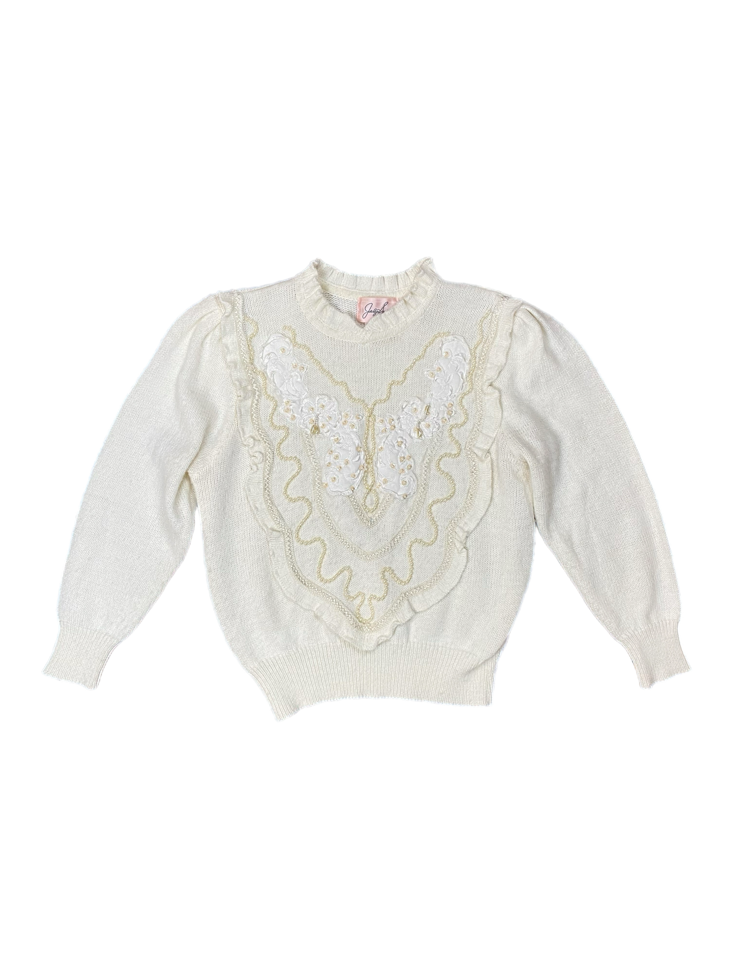 PEARL LACE CREAM SWEATER