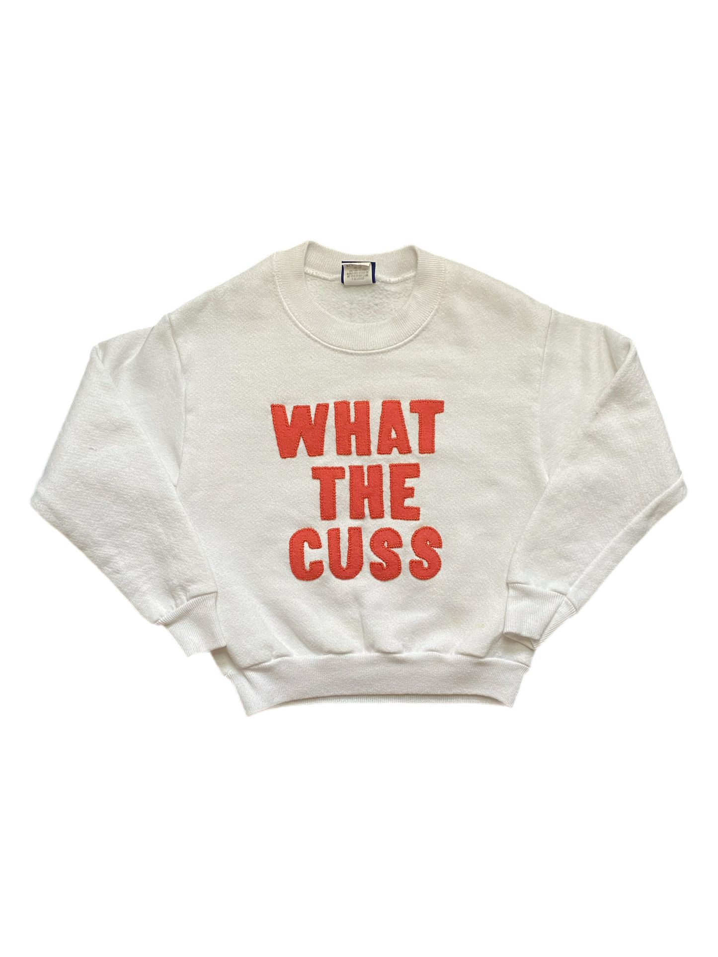 WHAT THE CUSS PINK YOUTH CREWNECK