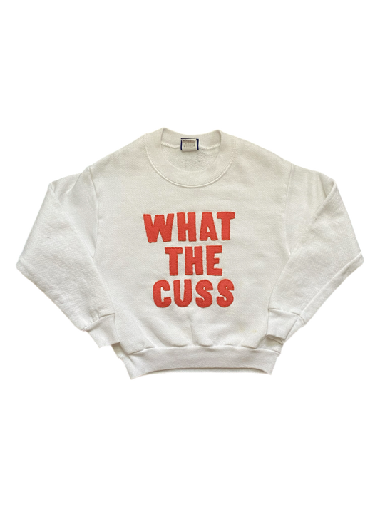WHAT THE CUSS PINK YOUTH CREWNECK