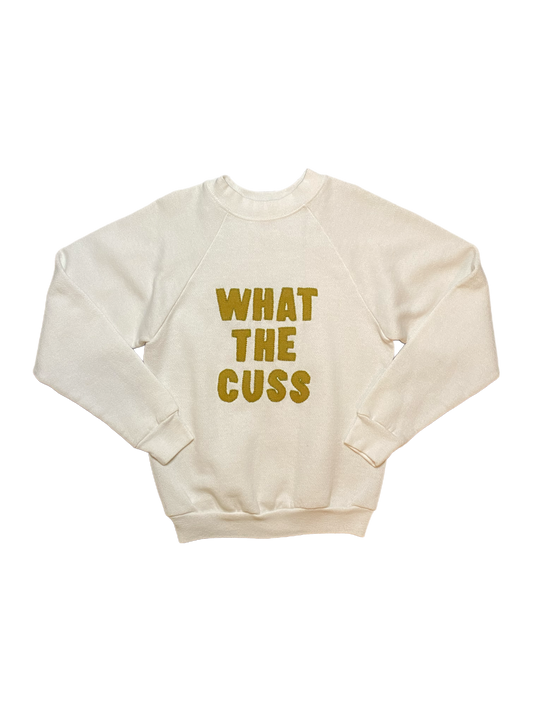 WHAT THE CUSS GREEN YOUTH CREWNECK