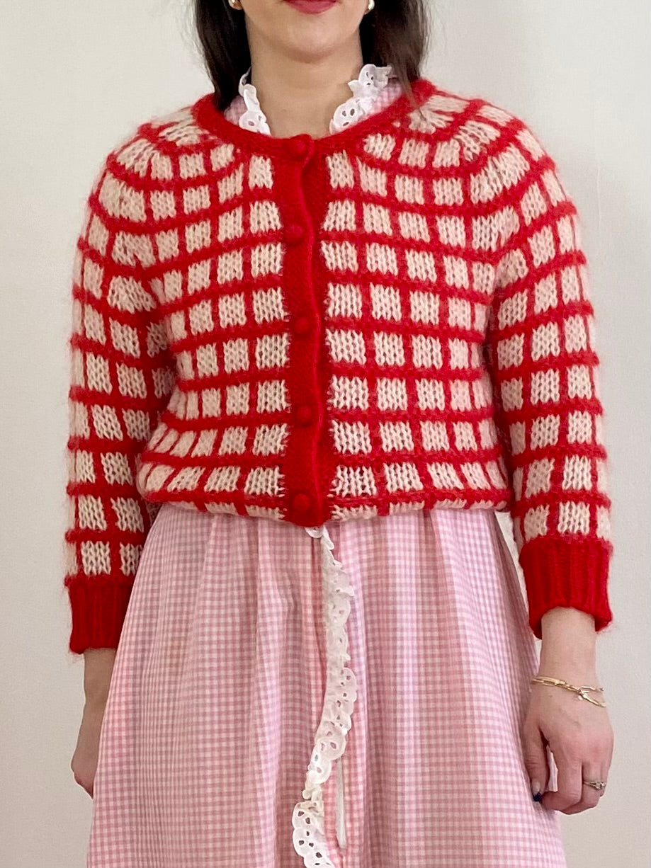 LUCKY BRAND CHECK CARDIGAN