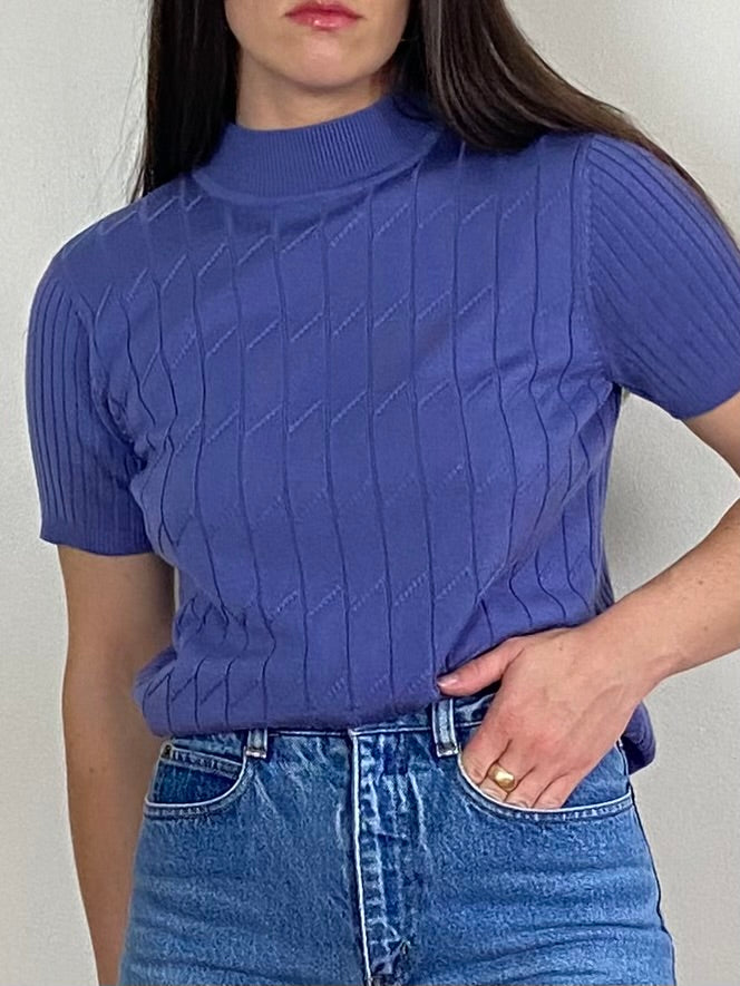 PURPLE SHORT SLEEVE KNIT
