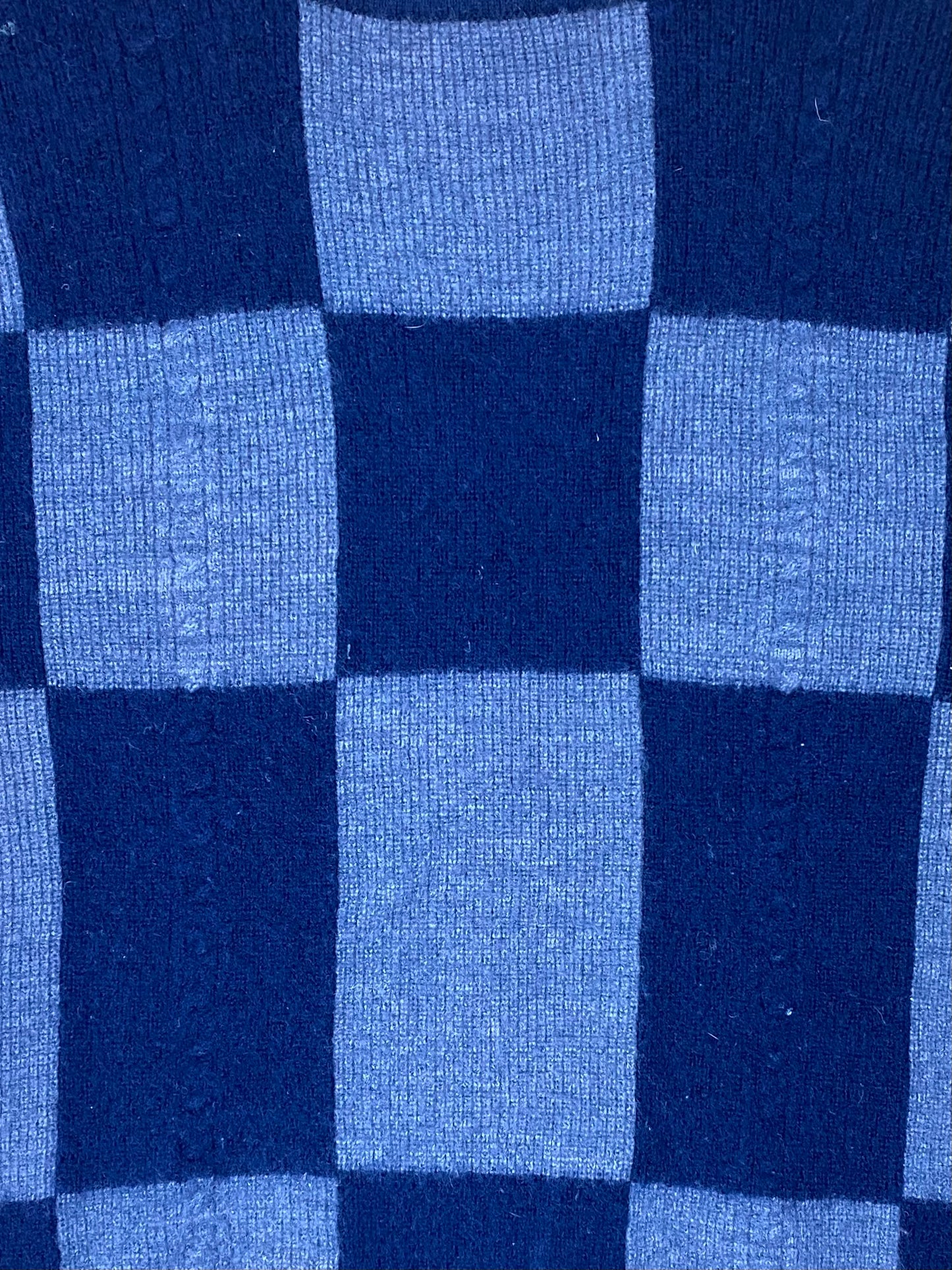MOCK NECK CHECK WOOL SWEATER